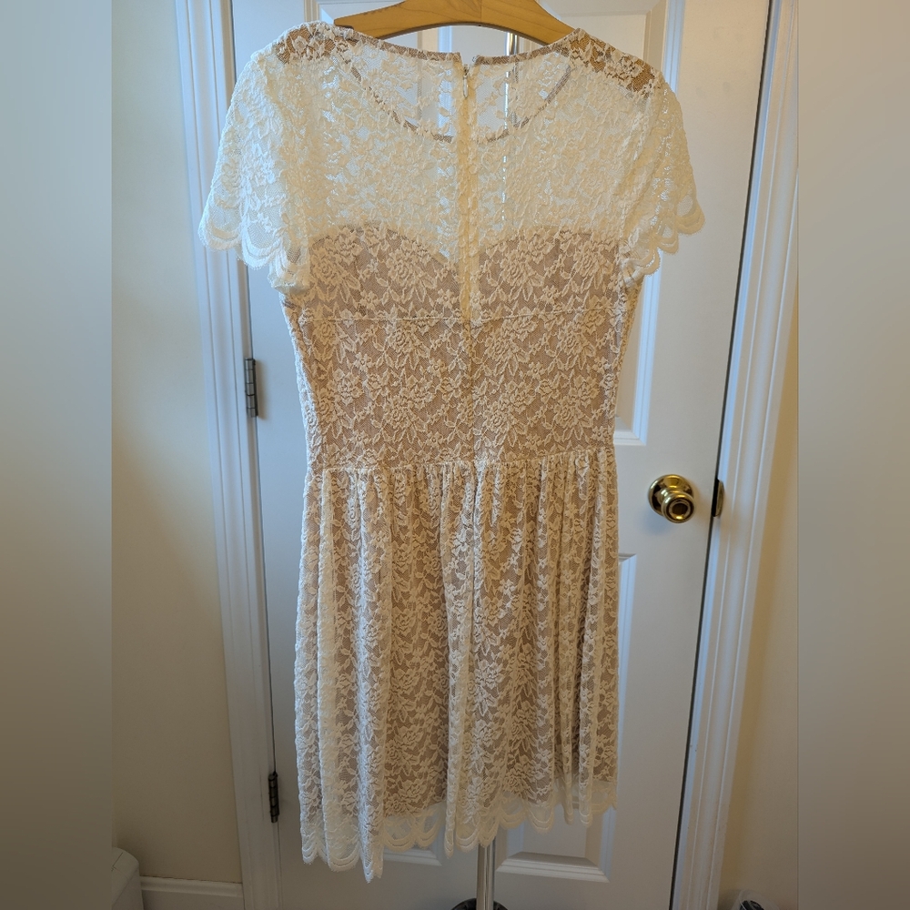 Express Cream Lace Dress